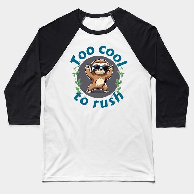 Sloth, too cool to rush Baseball T-Shirt by T-Crafts